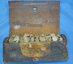 Circa 1810-1830 Militia Cartridge Box With Original Paper Cartridges
