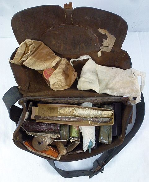 WWII Japanese Medic's Bag 'As Found' with Contents — image 2