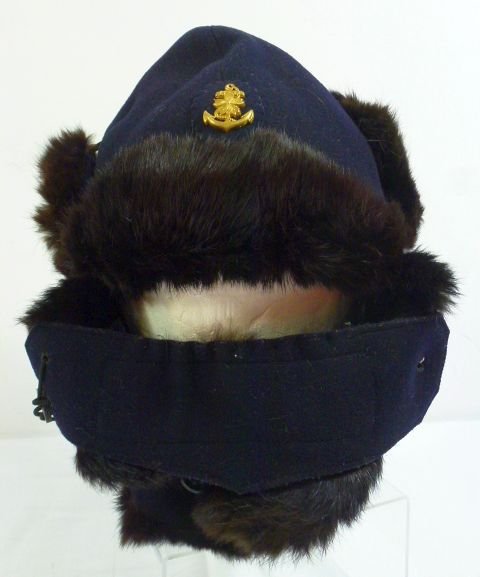 WWII Complete Japanese Navy Fur Winter Cap — image 7