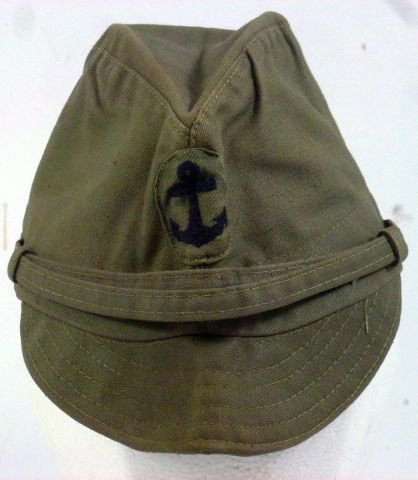 WWII Japanese Navy EM/NCO Green Field Cap — image 2