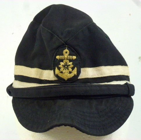 WWII Japanese Navy Officer Black Field Cap — image 2
