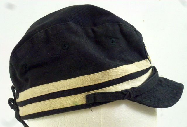 WWII Japanese Navy Officer Black Field Cap — image 3