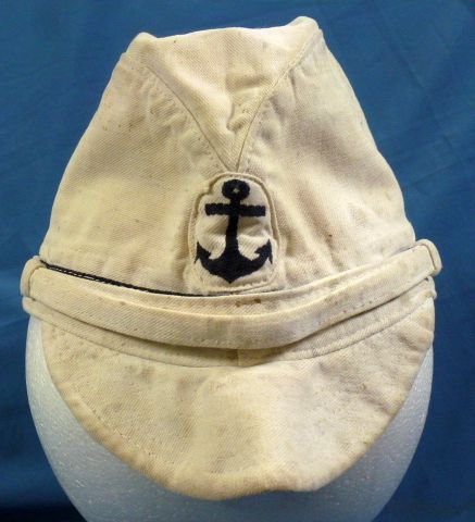 WWII White Japanese Navy Petty Officer Cotton Field Cap — image 2
