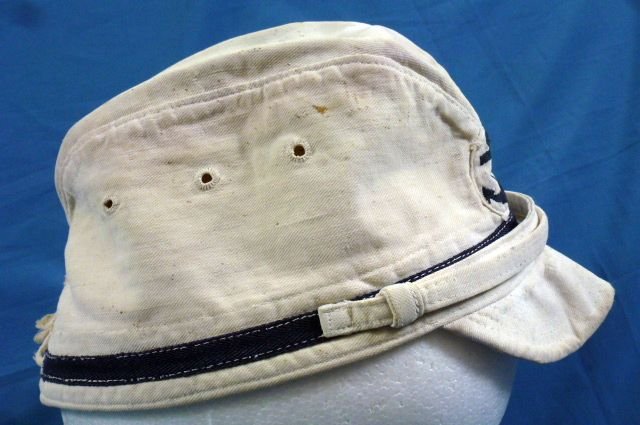 WWII White Japanese Navy Petty Officer Cotton Field Cap — image 3