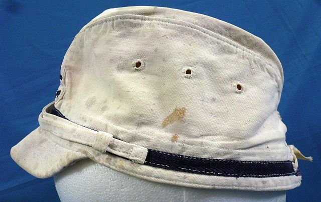 WWII White Japanese Navy Petty Officer Cotton Field Cap — image 5