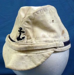 WWII White Japanese Navy Petty Officer Cotton Field Cap