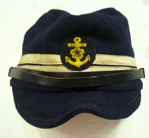WWII Japanese Navy Officer Black Field Cap — image 2