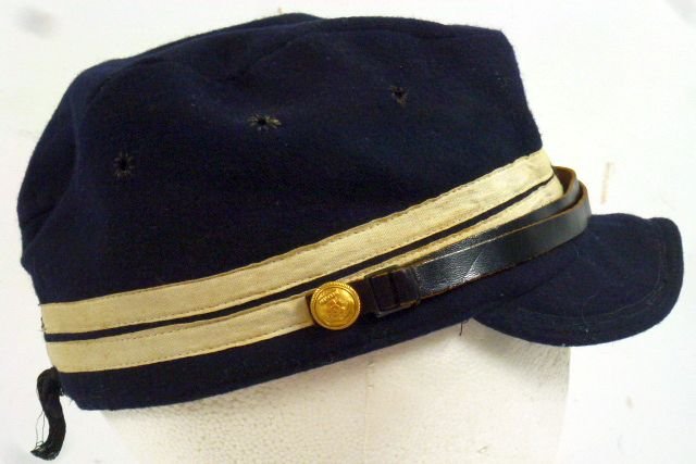 WWII Japanese Navy Officer Black Field Cap — image 3