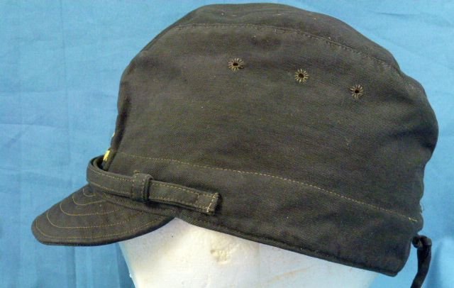 WWII Black Japanese Navy EM/NCO Cotton Field Cap — image 2