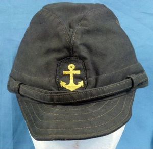 WWII Black Japanese Navy EM/NCO Cotton Field Cap