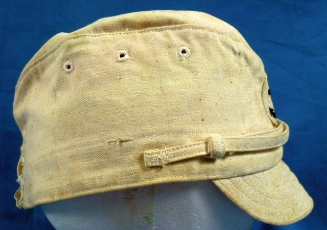 WWII White Japanese Navy EM/NCO Cotton Field Cap — image 4