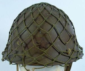 Japanese Army Type 90 Helmet with Camouflage Net