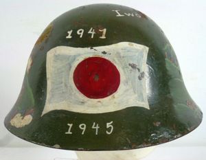 Painted Souvenir Japanese Helmet 'Iwo Jimo' & 'Tarawa'