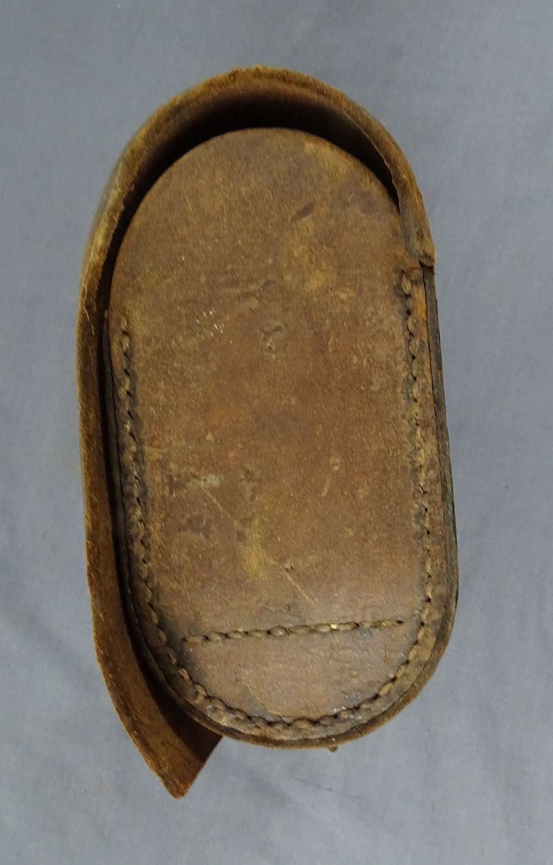 Early American .75 Caliber Cartridge Box With Embossed Flap — image 4