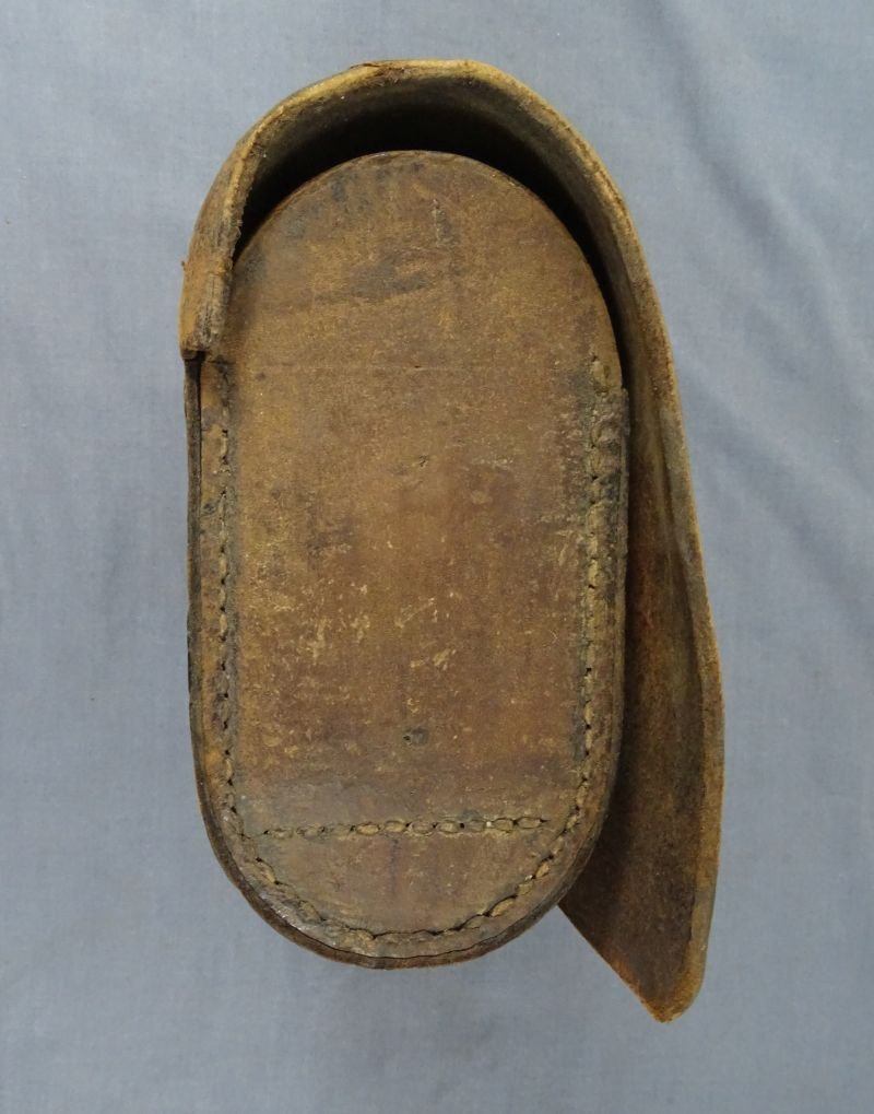 Early American .75 Caliber Cartridge Box With Embossed Flap — image 5