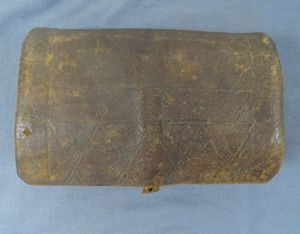Early American .75 Caliber Cartridge Box With Embossed Flap