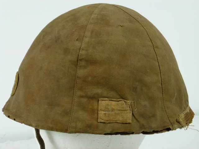 Combat Worn Japanese Army Type 90 Helmet with Cover — image 2