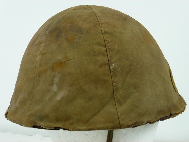 Combat Worn Japanese Army Type 90 Helmet with Cover — image 4