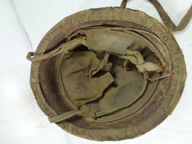 Combat Worn Japanese Army Type 90 Helmet with Cover — image 7