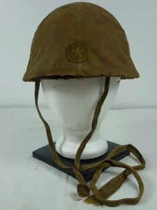 Combat Worn Japanese Army Type 90 Helmet with Cover