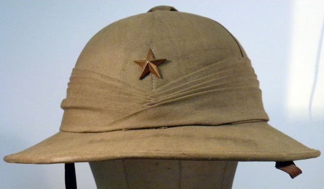 WWII Named Japanese Army Officer's Tropical Helmet — image 2