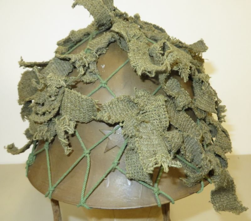 Great WWII Japanese Army Type 90 Helmet With Net & Camo — image 2