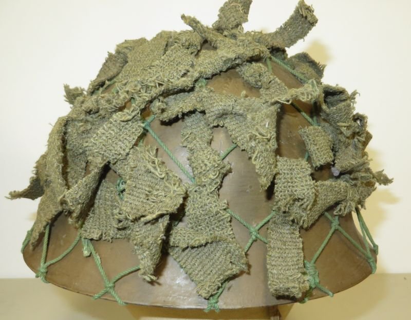 Great WWII Japanese Army Type 90 Helmet With Net & Camo — image 3
