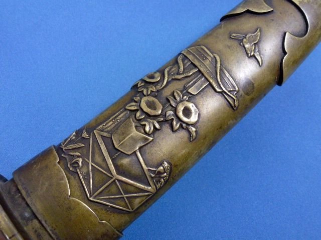 Edo Period Brass Mounted Wakizashi Short Sword — image 6
