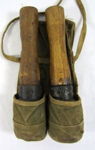 Two Inert Viet Cong Grenades in Carrying Pouch
