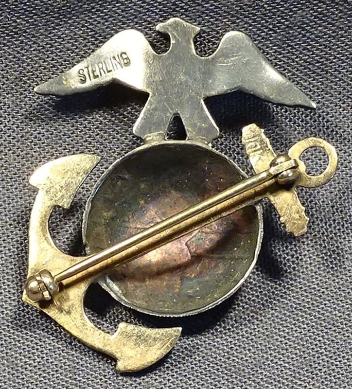 USMC Officers Sterling & 10K EGA Collar Insignia — image 2