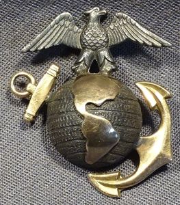 USMC Officers Sterling & 10K EGA Collar Insignia