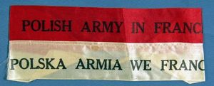 WWI Polish Army In France Silk Armband