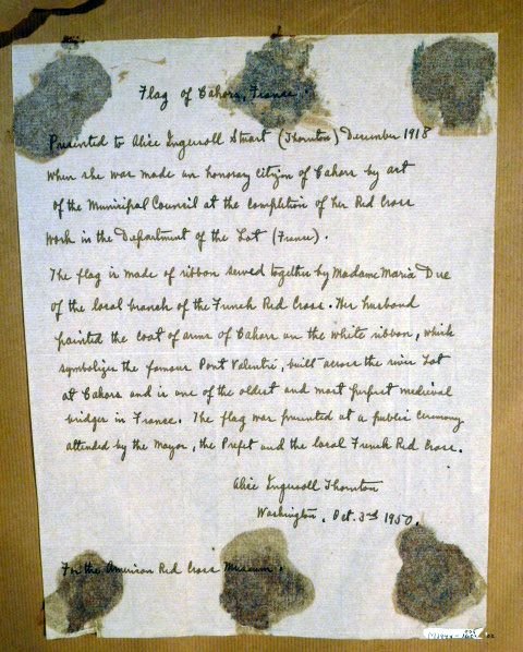 WWI Framed Presentation French Flag to Red Cross Worker — image 5