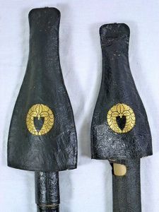 Katana and Wakizashi Sword Cover Set With Mons Crest