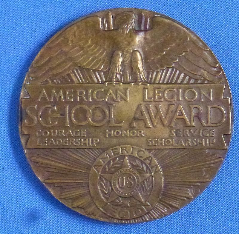 American Legion School Award Bronze Table Medal — image 2