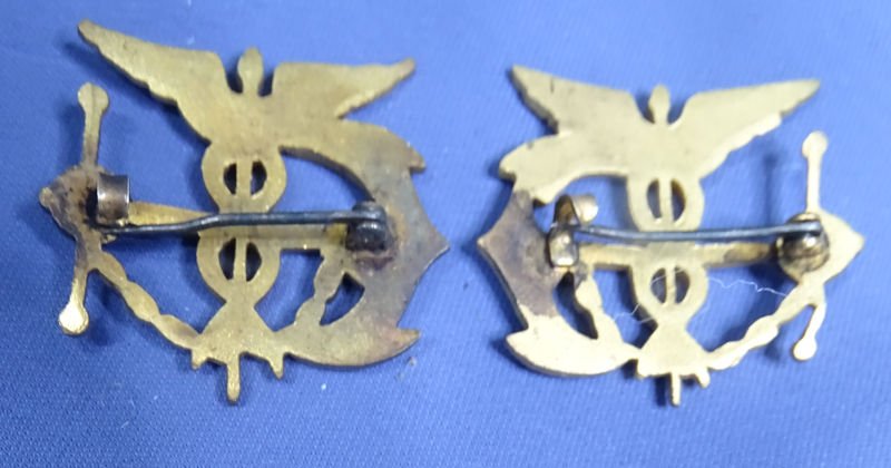 Pair 1920s Public Health Service Collar Insignia — image 2
