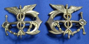 Pair 1920s Public Health Service Collar Insignia