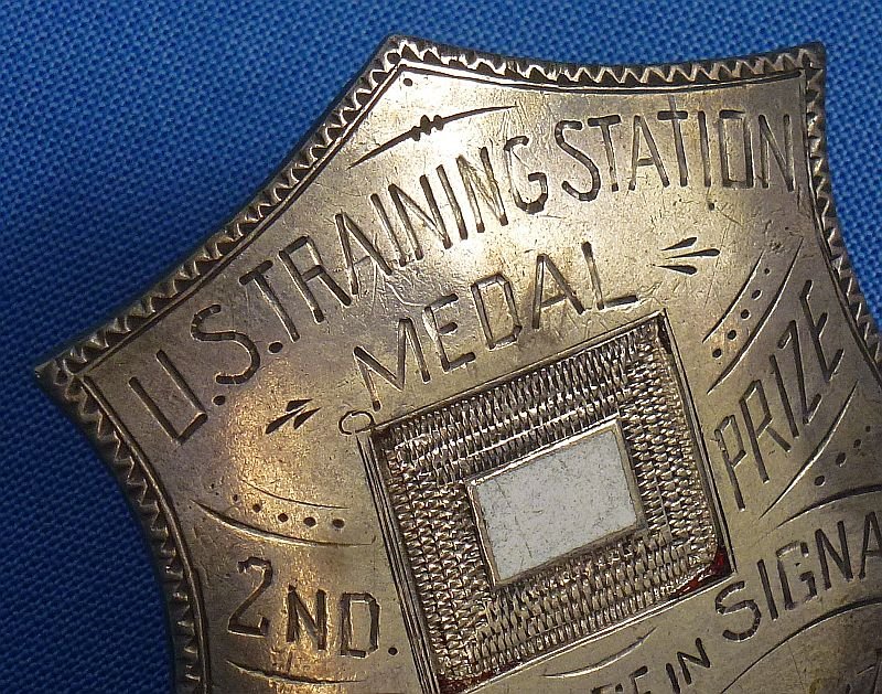 Named 1902 U.S. Army Signal Corps 'Excellence in Signals' Second Prize Silver Badge — image 2