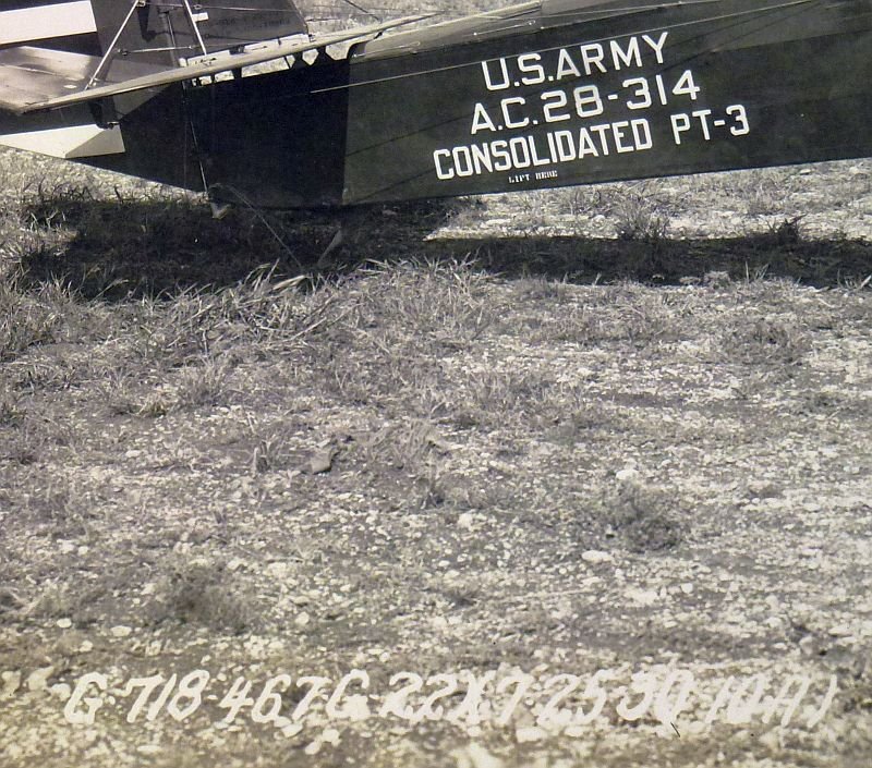 Large Photograph of a U.S. Army Consolidated PT-3 Trainer Biplane — image 2