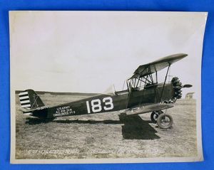 Large Photograph of a U.S. Army Consolidated PT-3 Trainer Biplane
