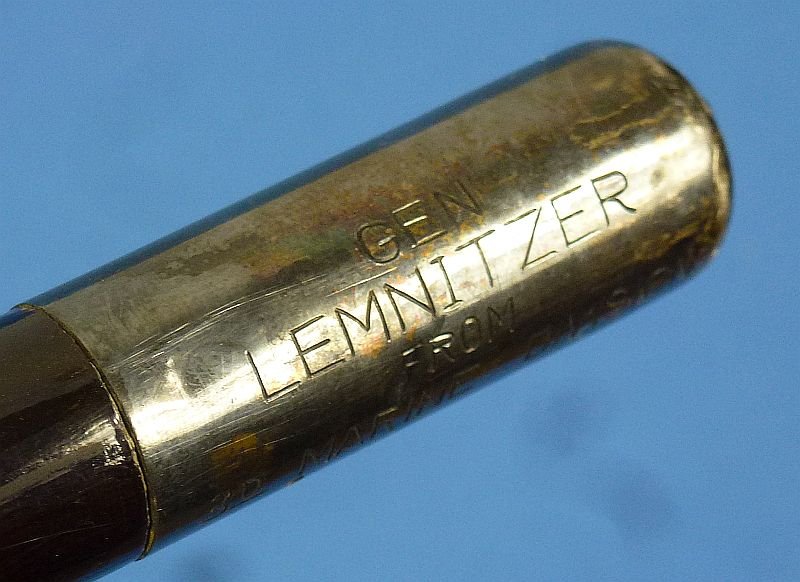 U.S. Marine Corps Third Division Swagger Stick Presented to Army General Lyman Lemnitzer — image 2