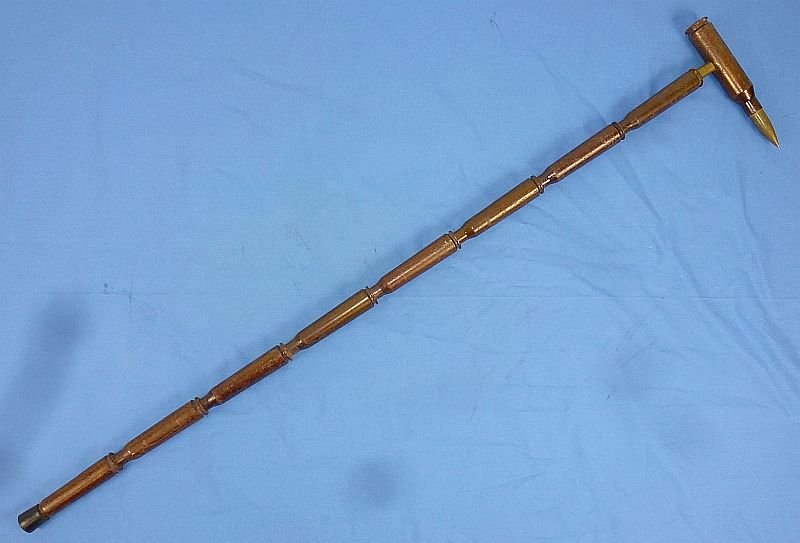 WWII Era .50 Caliber Shell Casing Trench Art Walking Stick — image 2