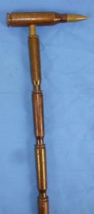 WWII Era .50 Caliber Shell Casing Trench Art Walking Stick