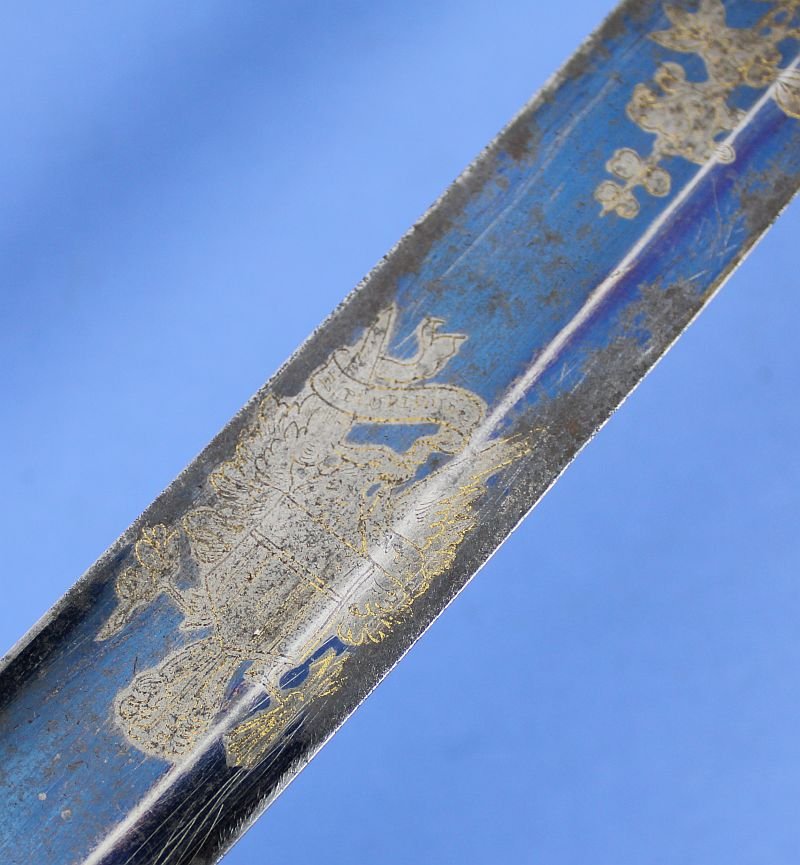 Eagle Head Pommel Sword with Gilt and Blued Decorated Blade — image 6
