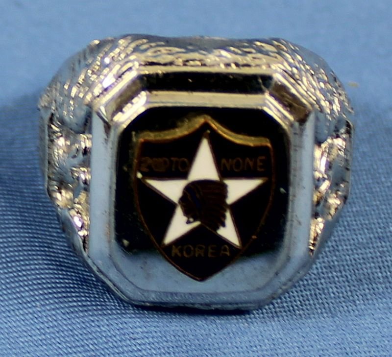 U.S. Army 2nd Infantry Division '2nd To None' Korean Service Sterling Silver Ring — image 2