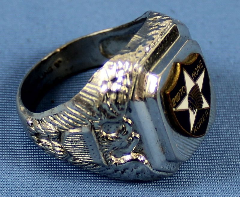 U.S. Army 2nd Infantry Division '2nd To None' Korean Service Sterling Silver Ring — image 3