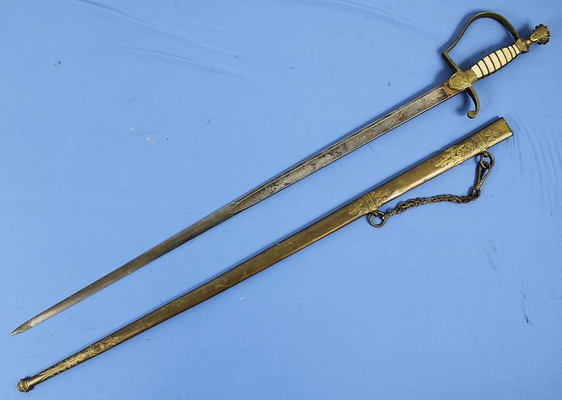 1830's / 1840's US Militia Staff Officer's Sword With Indian Princess Pommel — image 2