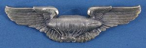 3-1/8 inch Pin Back Airship Pilot Wing