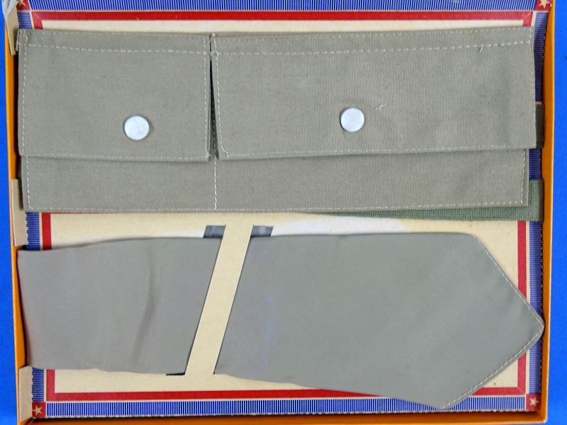 Boxed WWII Soldier's Khaki Necktie and Money Belt Set — image 2