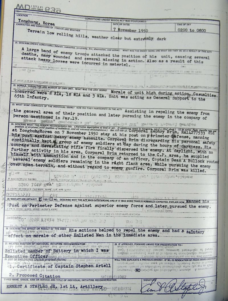 Named and Cased Korean War Posthumous Silver Star and Purple Heart to an African American Artilleryman — image 10